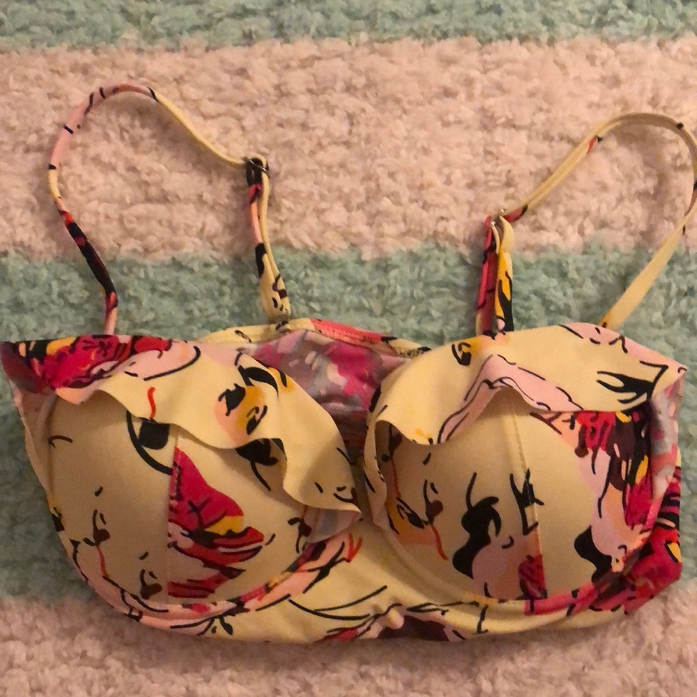 Yellow push up bathing suit top